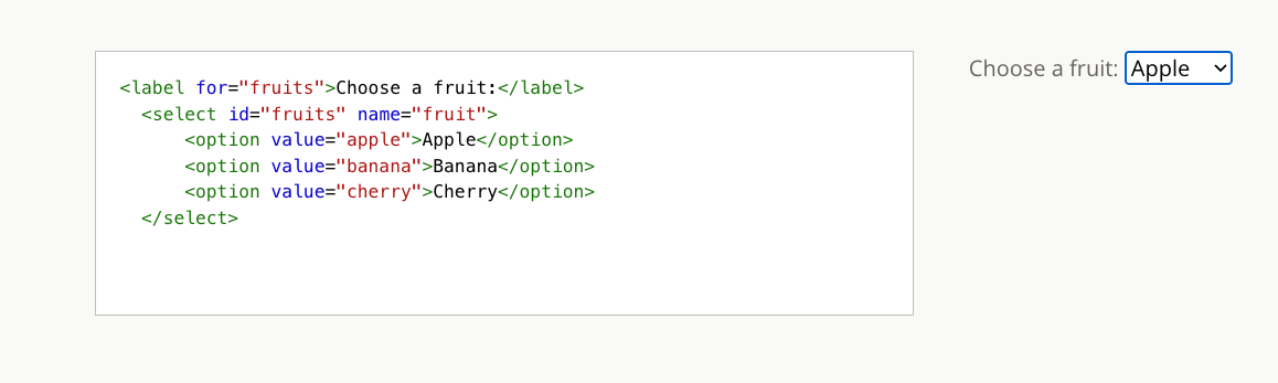 Basic dropdown example