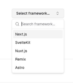Combobox component from Shadcn