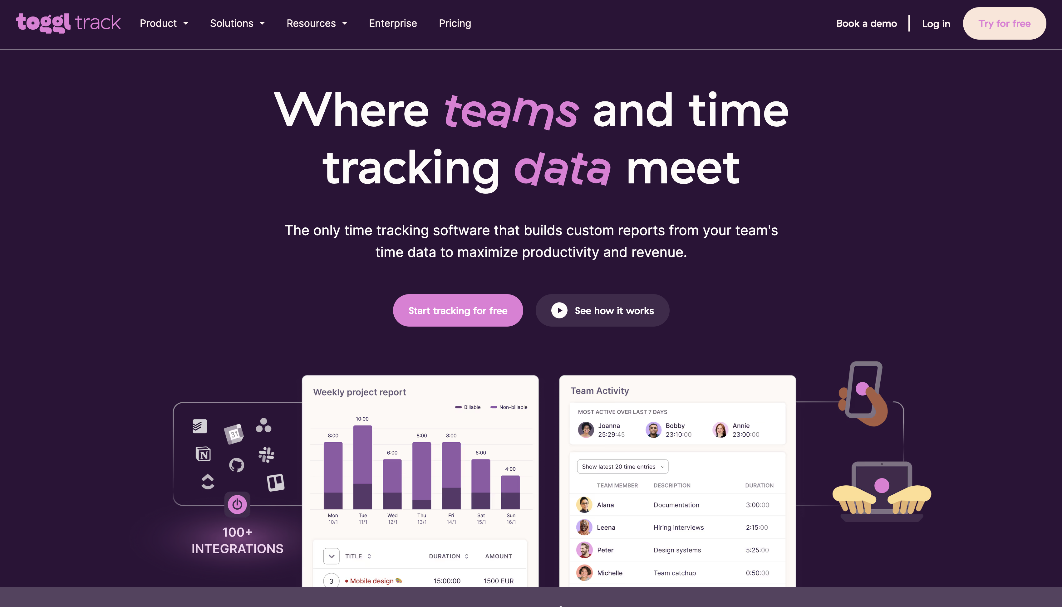 Toggle Track homepage